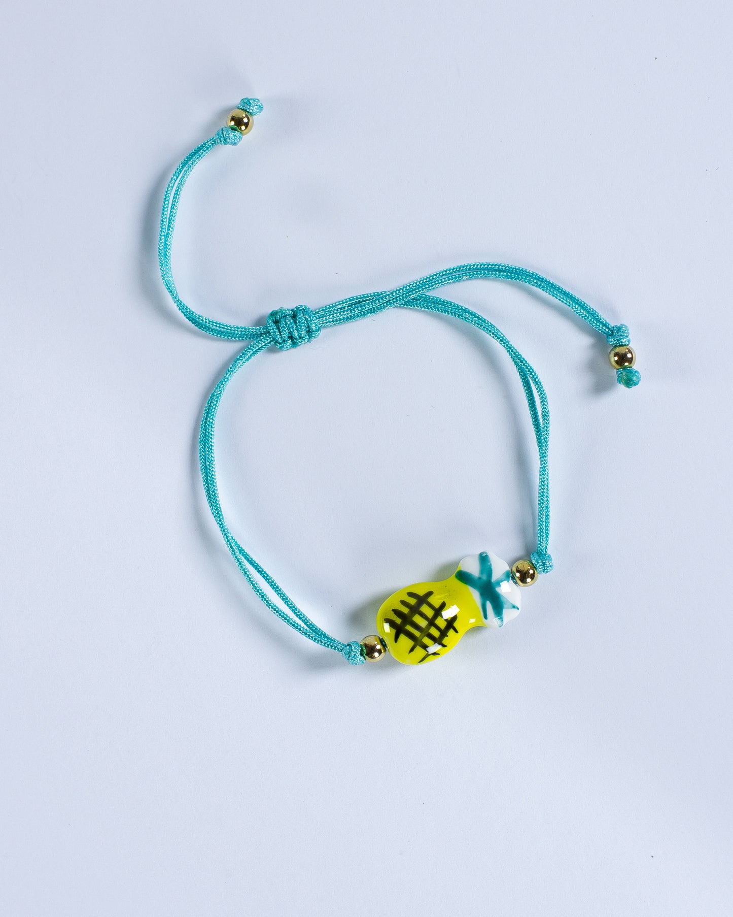 Brazalete Piña Hilo Turquesa