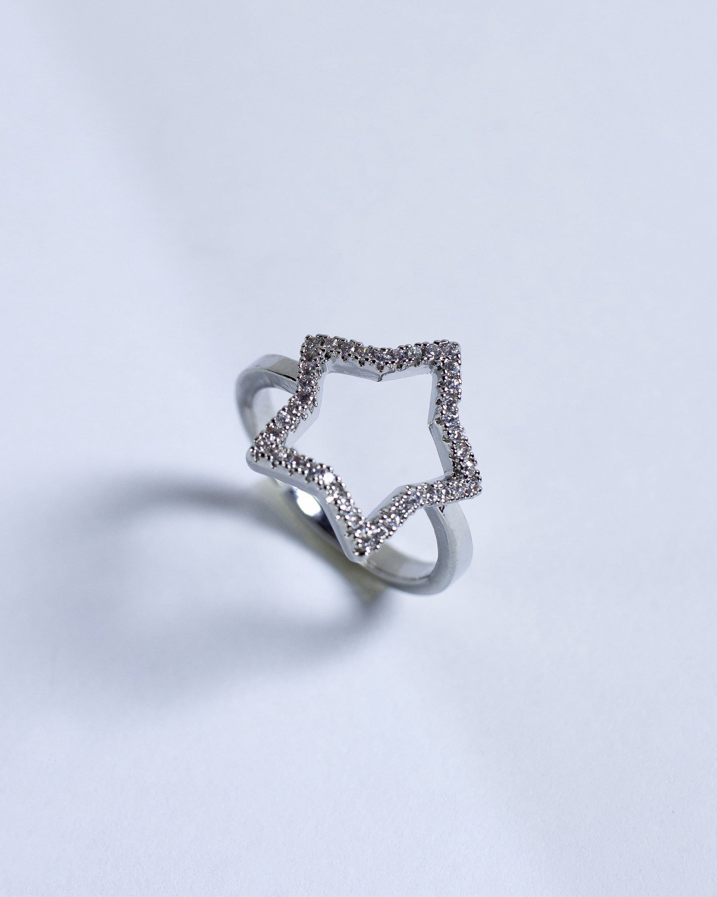 Anillo Ajustable Estrella Plateado