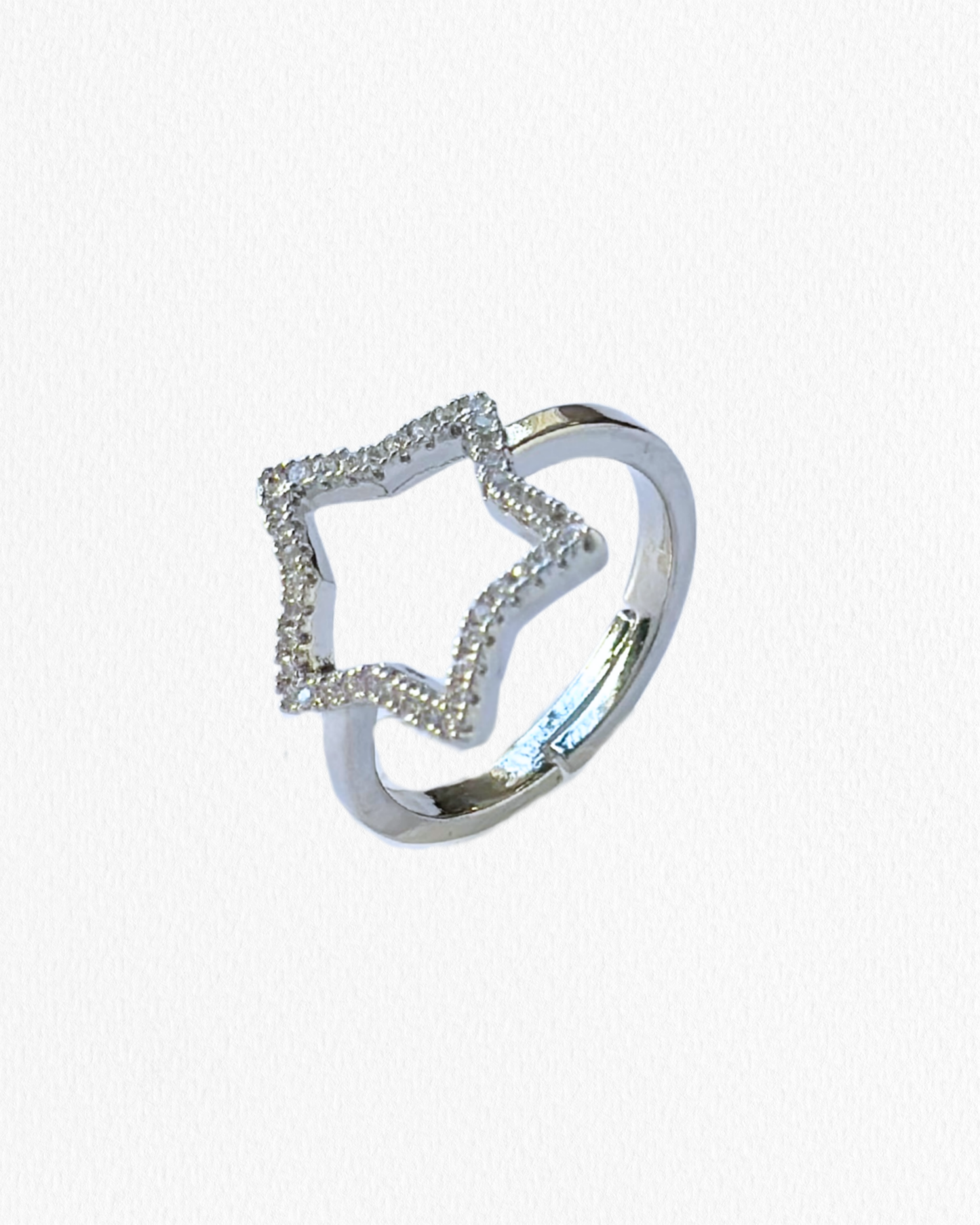 Anillo Ajustable Estrella Plateado