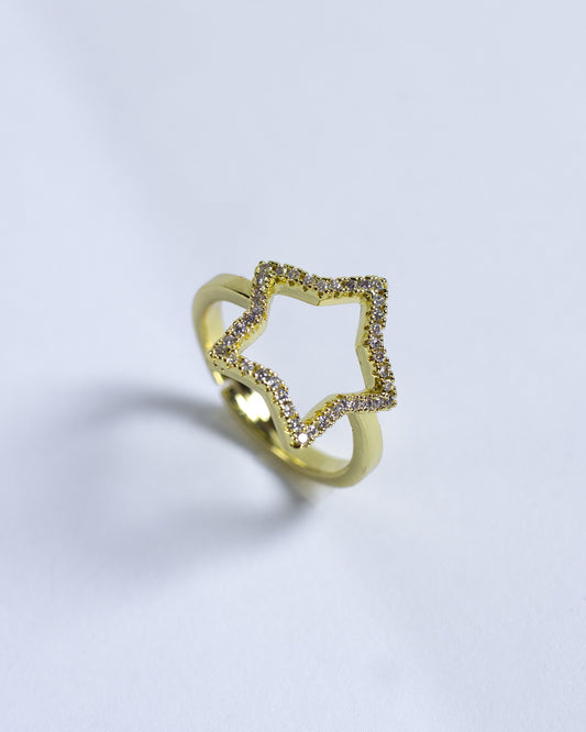 Anillo Ajustable Estrella Dorado