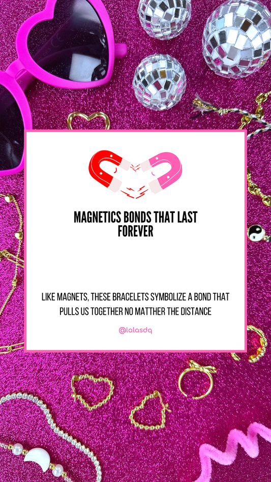 Par Brazaletes Imán corazón Rojo