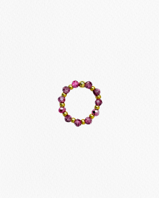 Anillo Cristales Rosa