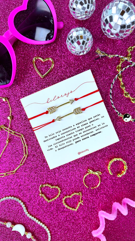 Par Brazaletes Hilo Rojo flecha