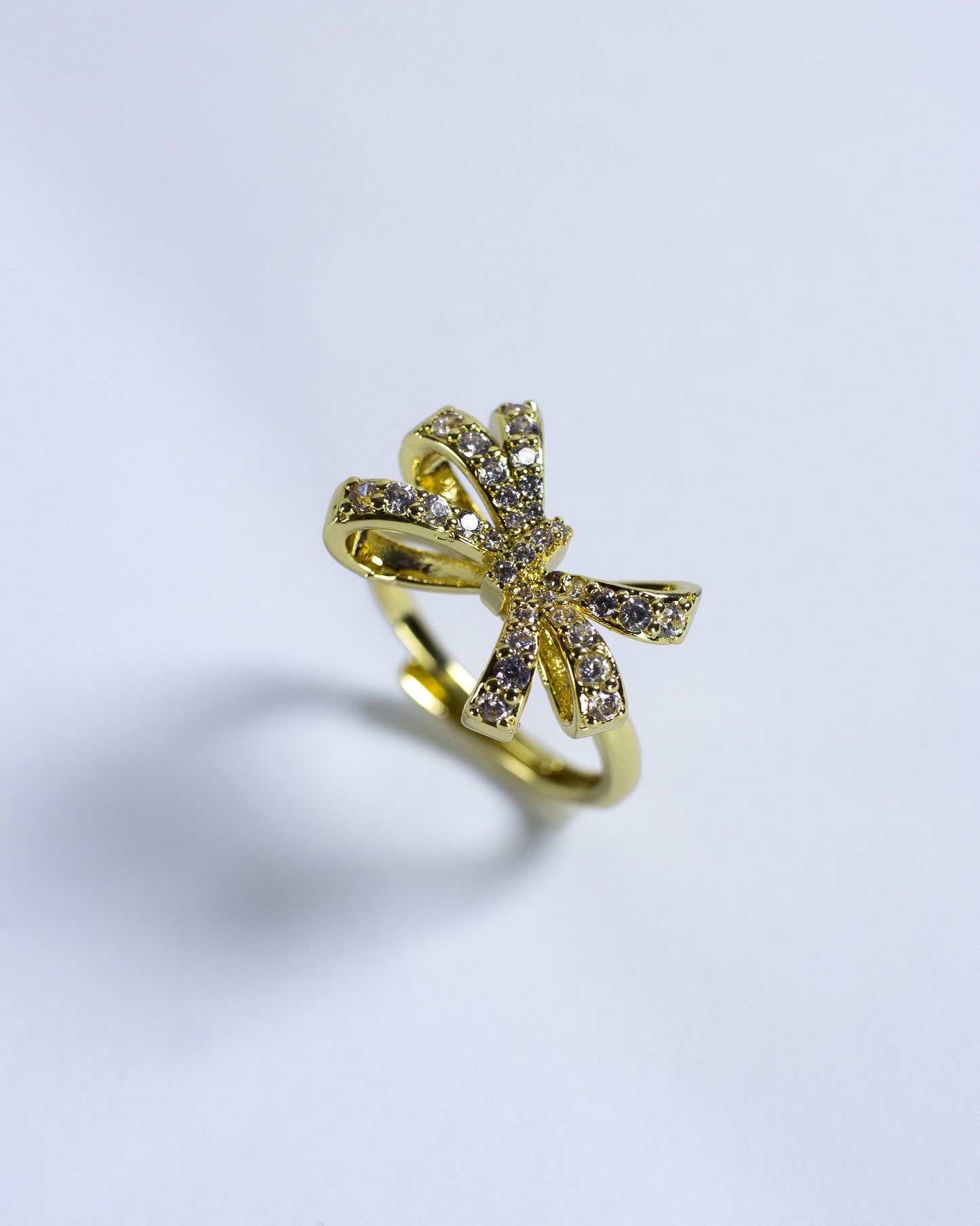 Anillo Ajustable Lazo Dorado