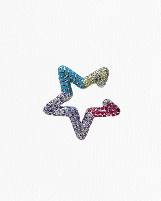 Ear Cuff Estrella Plateado