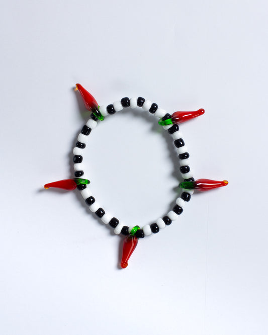Brazalete Jalapeños Blanco y Negro