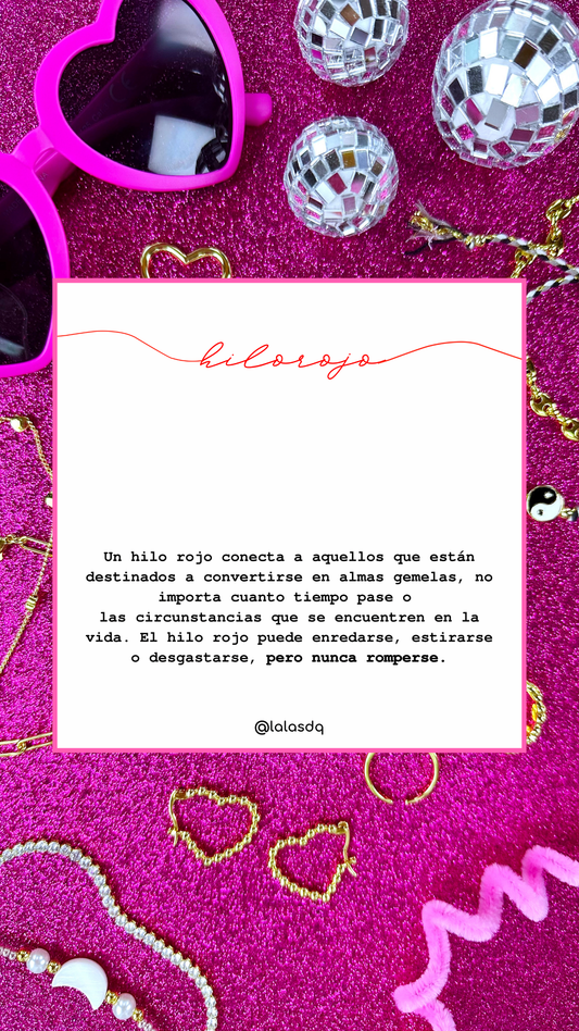 Par Brazaletes Hilo Rojo Corazón