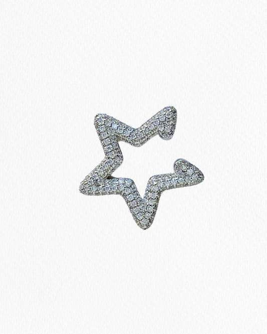 Ear Cuff Estrella Plateado