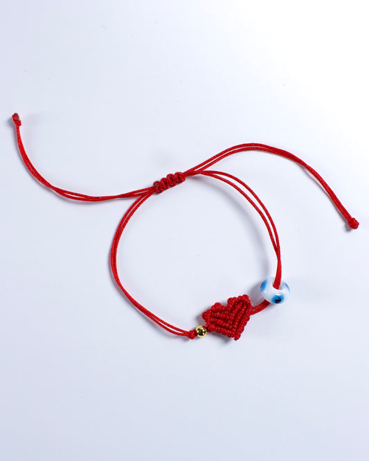 Brazalete Ojo turco Blanco + Corazón
