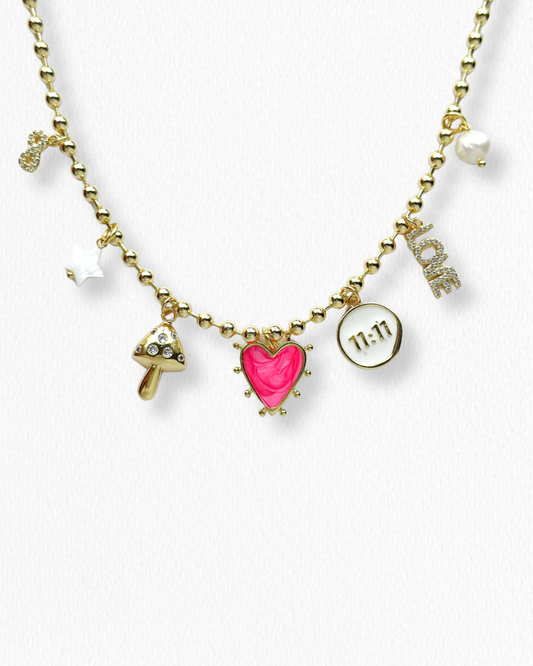 Collar Multi-charms Rosado