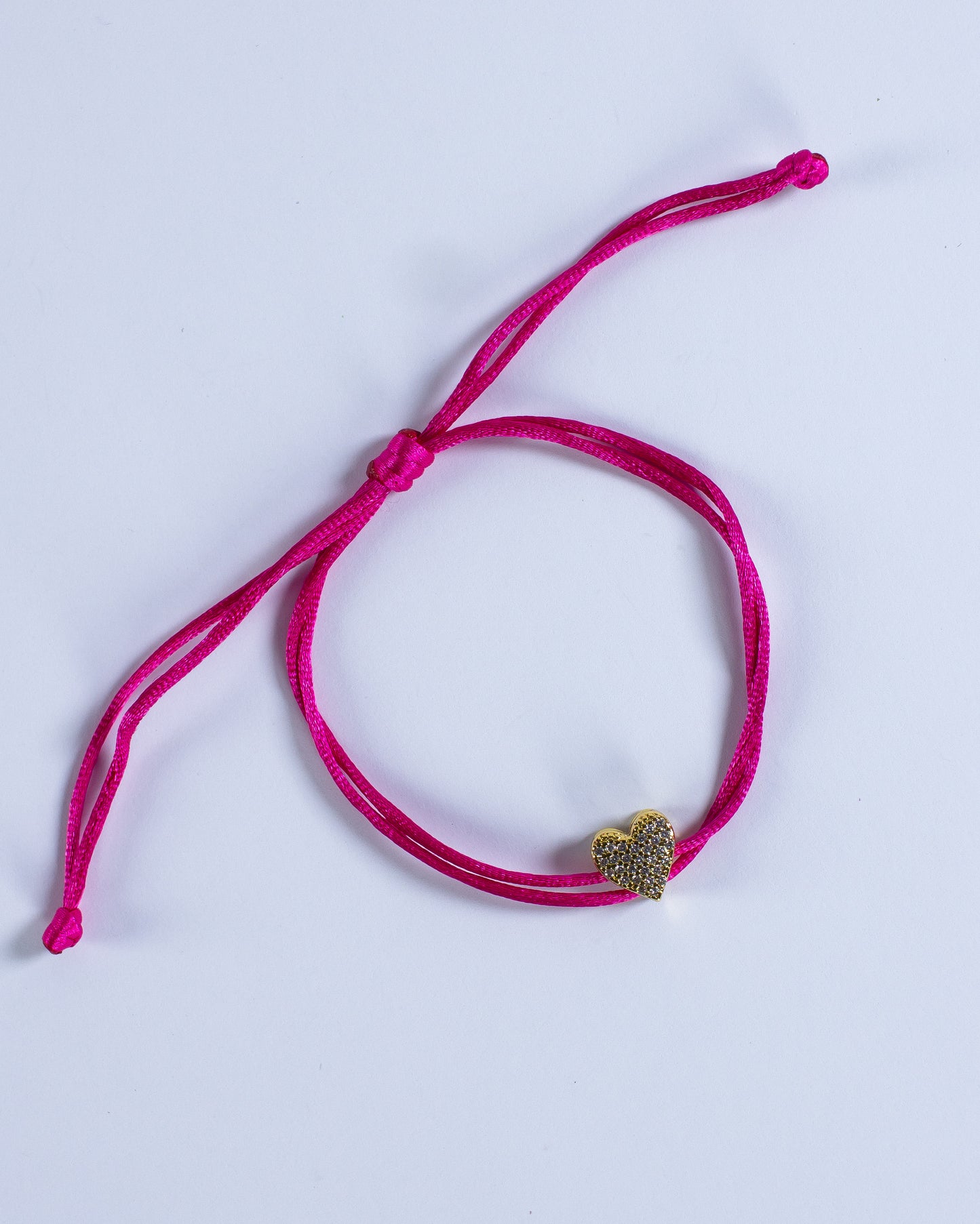 Brazalete Corazón Hilo Fucsia
