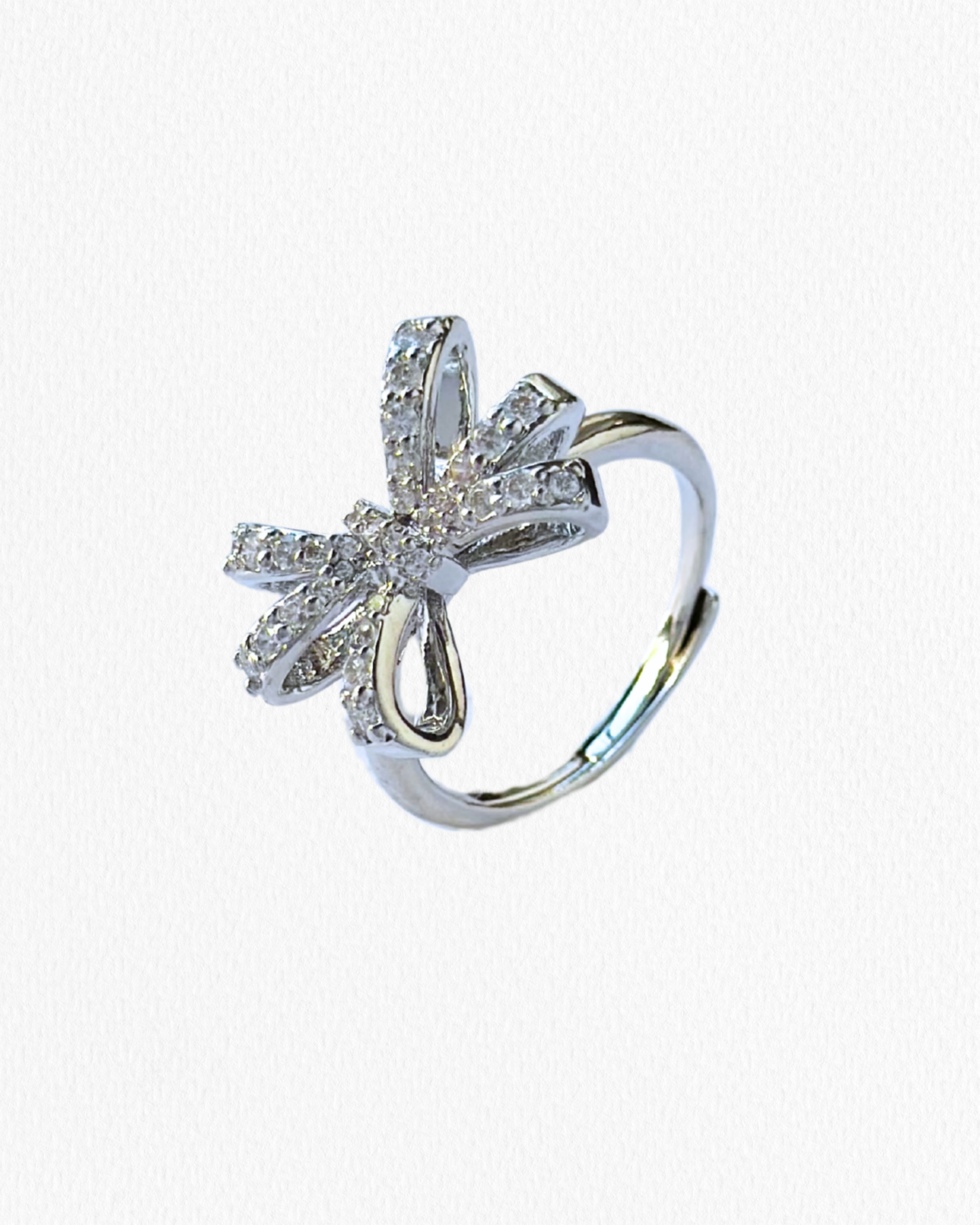 Anillo Ajustable Lazo Plateado