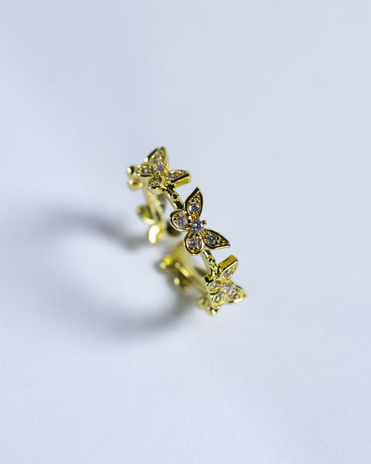 Anillo Ajustable Mariposas Dorado