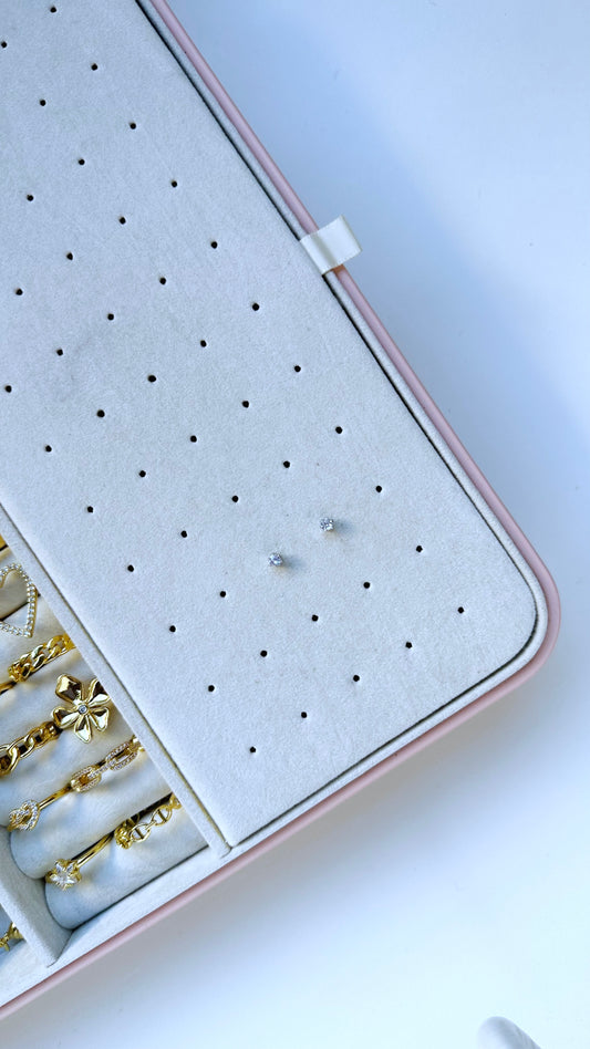 Aretes Cristal Plateado