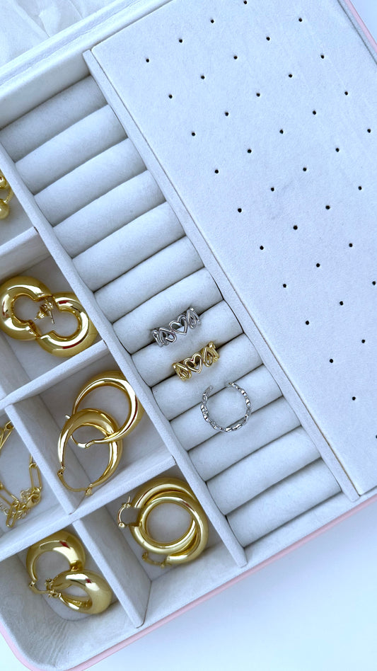 Anillo Ajustable Corazones Plateado